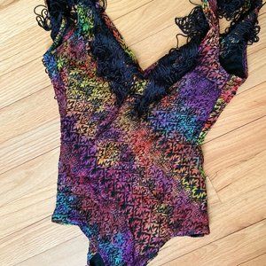 Rainbow Fringe Bodysuit/Swimsuit